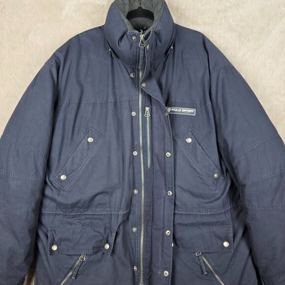 VTG Polo Sport Down Puffer Jacket Mens XXL Utility Chore Canvas Outdoor Gorpcore - Picture 5 of 11